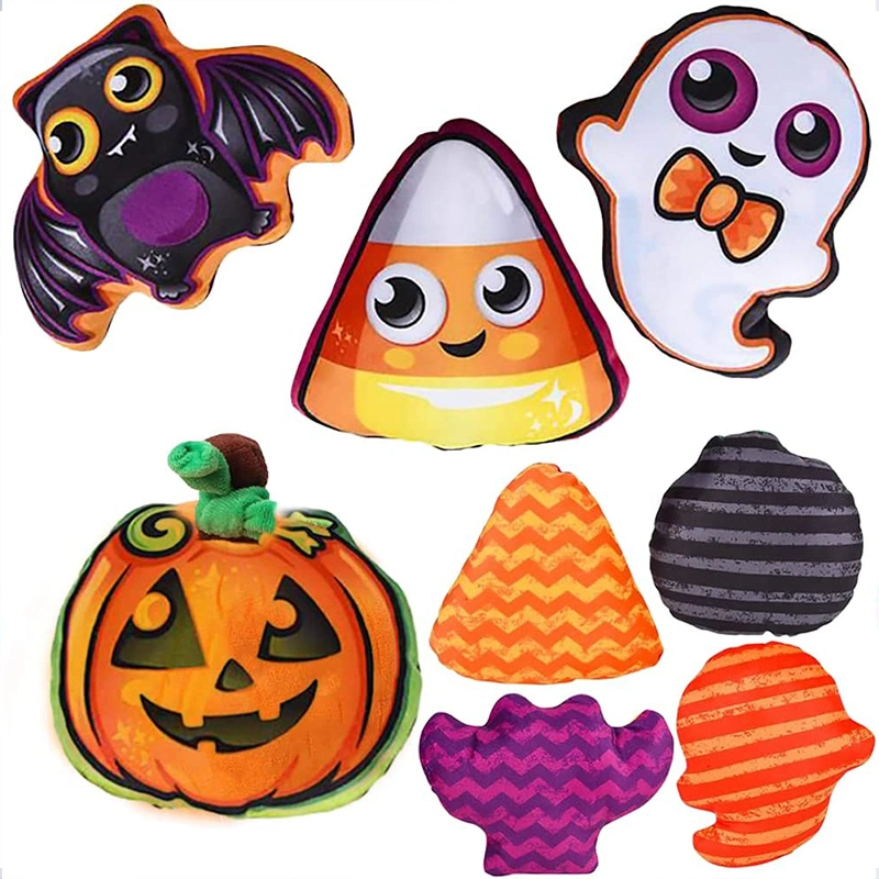 Plush Halloween Pillows Stuffed Pumpkin Bat Ghost Candy Corn Pillow Designs Toy Party Favors Decorations Customization