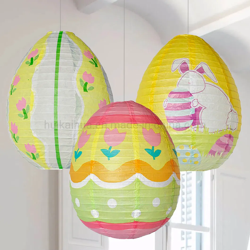 Easter Supply Easter Decoration Easter Egg Printing Handmade Paper Lanterns